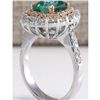Image 3 : 3.26CTW Natural Emerald And Diamond Ring 14K Solid Two-Tone Gold