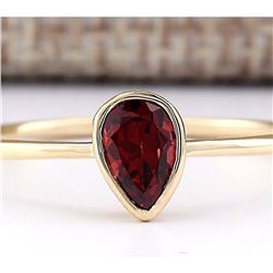 0.50 CTW Natural Garnet Ring In 18K Yellow Gold
