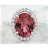 Image 1 : 3.76 CTW Tourmaline 14K White Gold Diamond ring