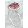 Image 3 : 3.76 CTW Tourmaline 14K White Gold Diamond ring