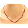 Image 1 : 30.75 CTW Natural Ruby 18K Solid Yellow Gold Diamond Necklace