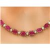 Image 4 : 30.75 CTW Natural Ruby 18K Solid Yellow Gold Diamond Necklace