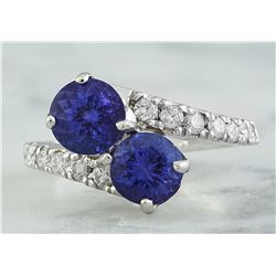 2.52 CTW Tanzanite 18K White Gold Diamond Ring