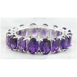 10.00 CTW Amethyst 18K White Gold Ring