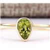 Image 1 : 0.50 CTW Natural Peridot Ring In 18K Yellow Gold