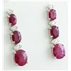 Image 2 : 8.40 CTW Ruby 14K White Gold Diamond Errings