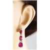Image 3 : 8.40 CTW Ruby 14K White Gold Diamond Errings