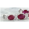 Image 4 : 8.40 CTW Ruby 14K White Gold Diamond Errings