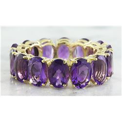 10.00 CTW Amethyst 18K Yellow Gold Ring