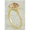 Image 3 : 2.32 CTW Morganite 18K Yellow Gold Diamond Ring