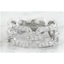 1.40 CTW Diamond 18K White Gold Ring