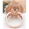 Image 3 : 13.36 CTW Natural Morganite 18K Solid Rose Gold Diamond Ring