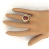 Image 5 : 5.43 CTW Natural Rubelite 18K Solid Yellow Gold Diamond Ring