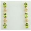 Image 1 : 2.65 CTW Peridot 14K Yellow Gold Diamond Earrings