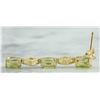 Image 3 : 2.65 CTW Peridot 14K Yellow Gold Diamond Earrings