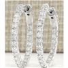 Image 1 : 2.00 CTW Natural Diamond Hoop Earrings 18K Solid White Gold