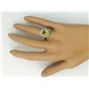 Image 4 : 3.03 CTW Natural Peridot And Diamond Ring In 18K White Gold