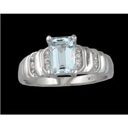 10KW Gold Dainty 1.00 ct. Aquamarine / Diamond 