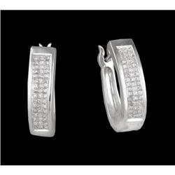 14KW .75ct. Invisible-Set Diamond Hoop Earrings
