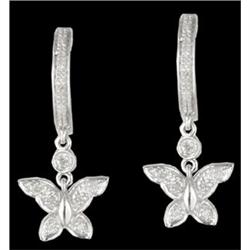 14KW Butterfly Diamond Huggy Earrings