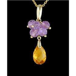 10KY Gold 2.50ct. Amethyst, Citrine Diamond Pen