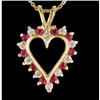 Image 1 : 10KY Gold Stunning .65ct. Ruby / Diamond Pendan
