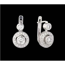 FABULOUS 14K WHITE .50ct. DIAMOND EARRING