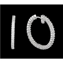 14KW Gold 1.00ct Diamond Exquisite Hoop Earring