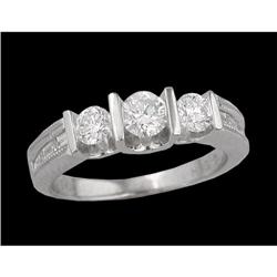 14KW Gold .75ct GH/SI-1 Three-Stone Diamond Rin