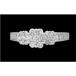 14KW Gold Dazzling Diamond Flower Ring
