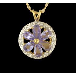 14KY Gold 1.00 ct. Tanzanite/Diamond Pendant