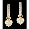 Image 1 : 14KY Gold Diamond Heart Hoop Earrings