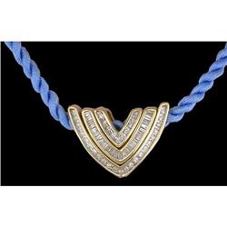 10KY Gold .50ct Diamond V-Shaped Pendant