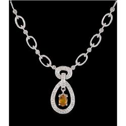 14KW Gold Yellow Sapphire/Diamond Necklace