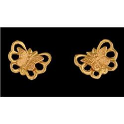 14KY Gold Dainty Butterfly Earrings