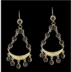 14KY Gold 2.50ct. Black Onyx Chandelier Earring