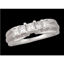 14KW Gold 5 Stone Princess-Cut Diamond Ring