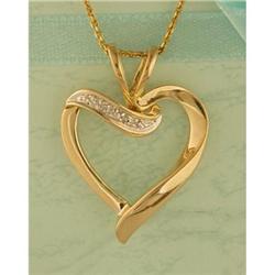 10KY Gold Open Heart Diamond Pendant