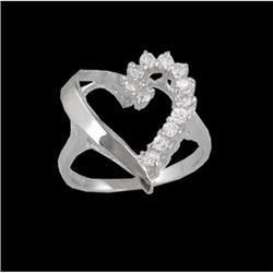 14K White Gold Heart Diamond Ring