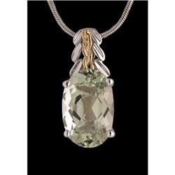 18KYW Gold 3.00ct. Lime Topaz Pendant