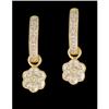 Image 1 : 14KY Gold Diamond Dangling Hoop Earrings