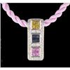Image 1 : 14KW Gold Multi Color Sapphire /Diamond Pendant
