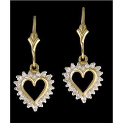 10KY Gold .50ct Open Heart Diamond Earrings