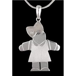 14KW Gold Diamond Floating; Girl Charm, Pendant