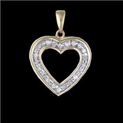 10KY Gold.25ct Diamond Heart Pendant