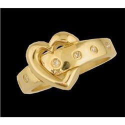 14KY Gold Heart Diamond Ring