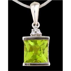 10KW Gold 2.25ct Peridot/Diamond Pendant