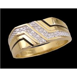 10KY Gold Classical Diamond Men's Ring