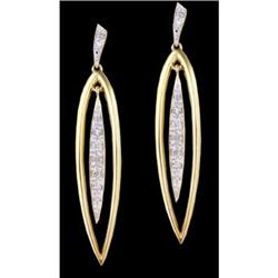 10KYW Gold Diamond Dangling Earrings
