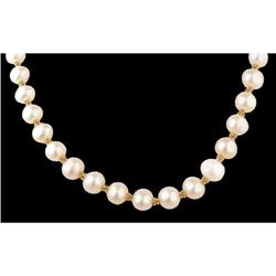 14KY Solid Gold Natural Pearl One Strand Necklace